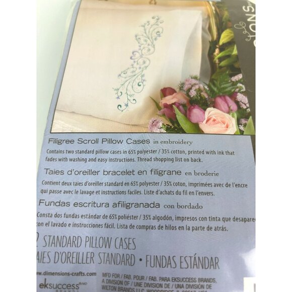 NEW Dimensions 73202 FILIGREE SCROLL Heart Pillowcase Embroidery Pillowcase Kit - Picture 5 of 11